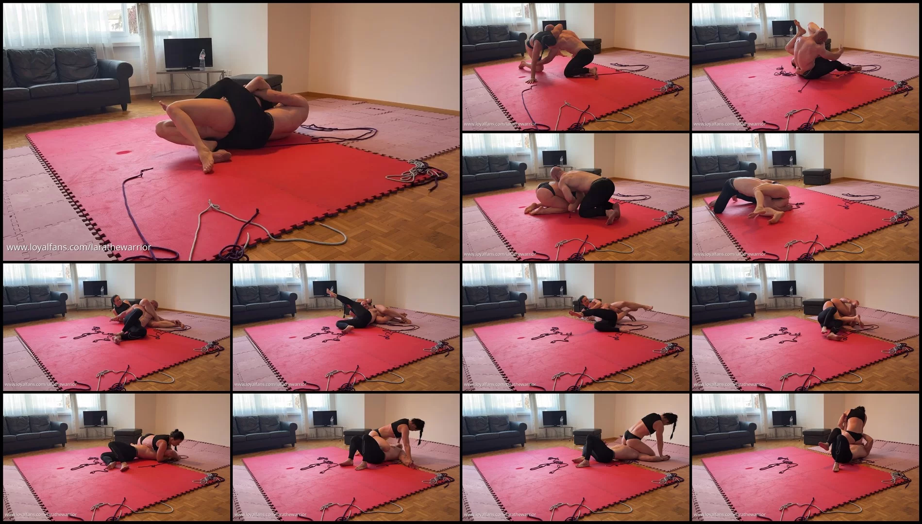 LaraTheWarrior - Hand On Mouth And Belly Punches Roll-Fetish
