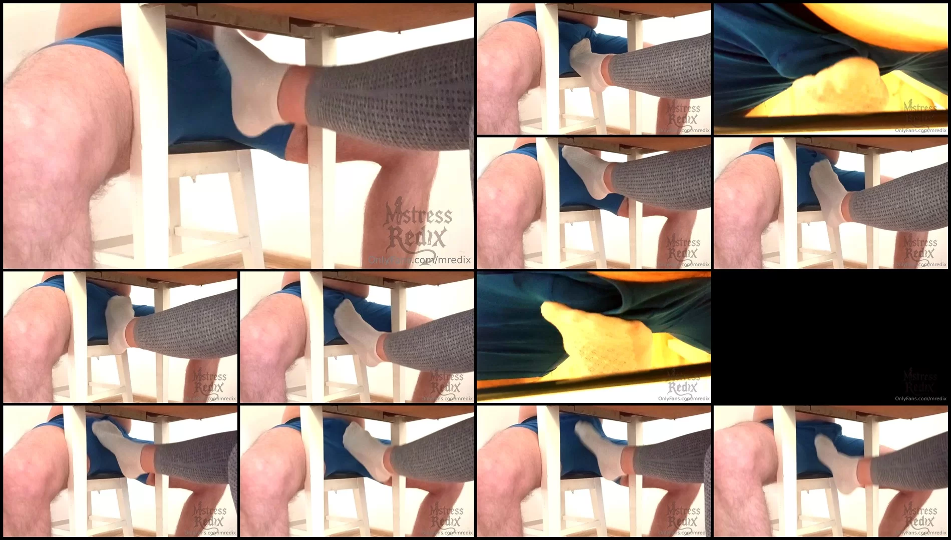 MistressRedix - Sockjob and Ruined Orgasm Under Table-BallAbuse