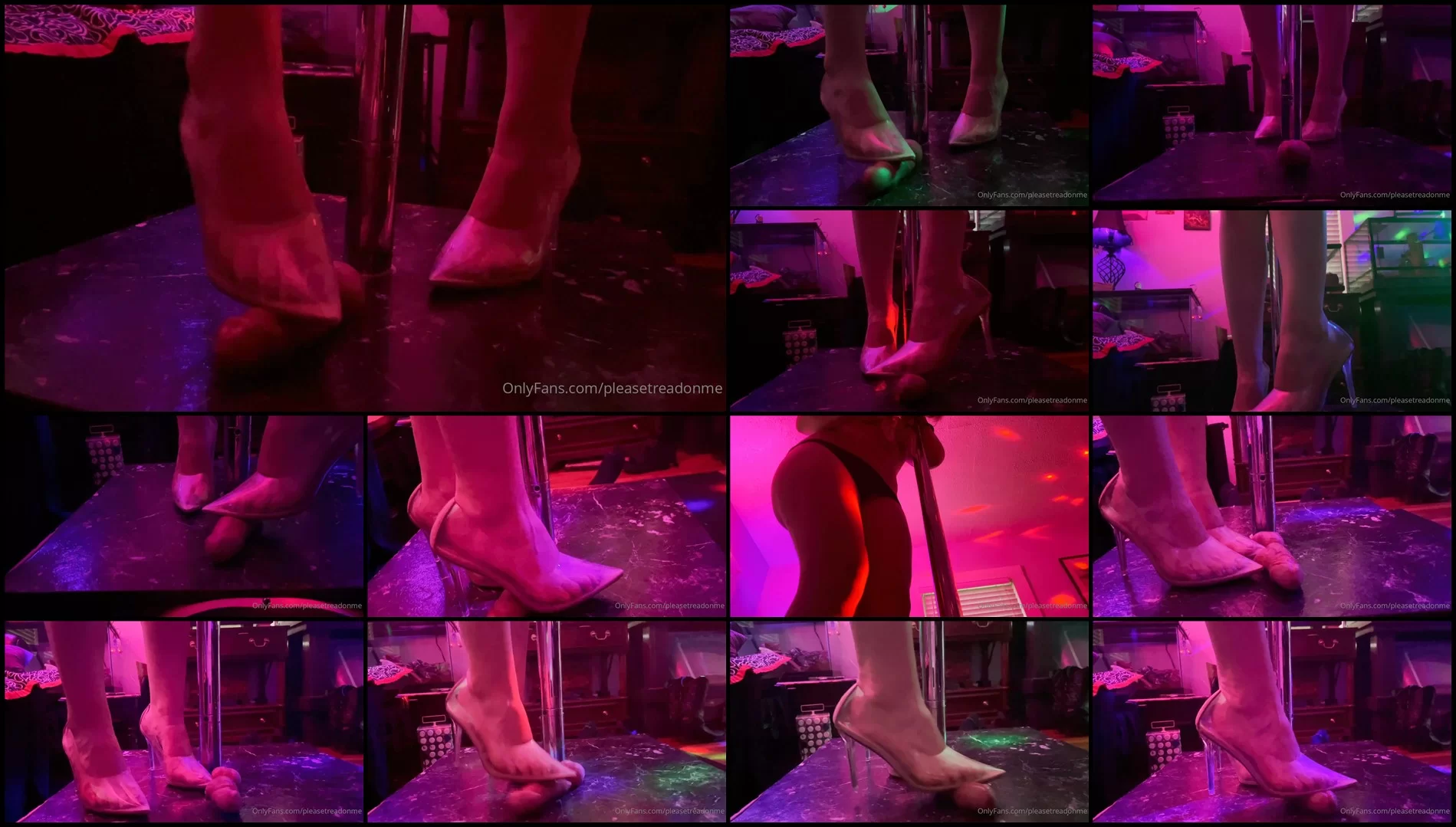 PleaseTreadOnMe - Clear Stilettos Trample-BallAbuse